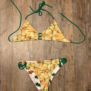 Pineapple reversible bikini set